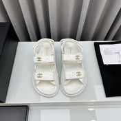 dad sandals white pantet lambskin