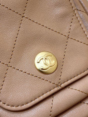 CHANEL 25S HOBO RETRO BAG 24 IN WARM TAUPE CALFSKIN