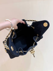 CC 25 HANDBAG 30 IN DARK BLUE DENIM GOLD HARDWARE