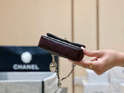 25S CHANEL MINI CF BAG 12 IN DARK BROWN LAMBSKIN HEART MODEL