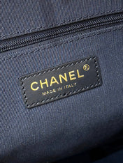 CHANEL 25S SHOPPING BAG 33 IN BROWN AND BLACK SUEDE CALFSKIN
