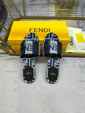 FF 5 Black Blue Grey Canvas Slide