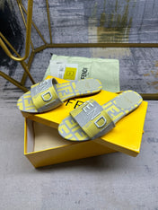 FF 5 Yellow Grey Canvas Slide