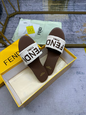 FF Signature 10 White Brown Cotton Fibre Slide