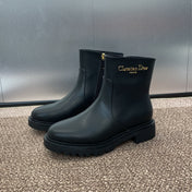 DIOR 25S D-TOWN ANKLE BOOT 25MM IN BLACK BRUSHED CALFSKIN