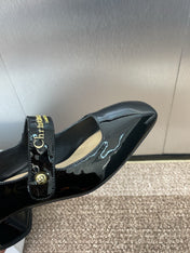 MEDIUM 35 MM HEEL PUMP IN BLACK PATENT CALFSKIN