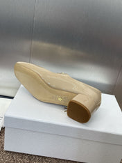 MEDIUM 35 MM HEEL PUMP IN CAMEL BEIGE PATENT CALFSKIN