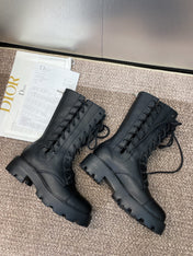 DIOR 25S D-ROAD ANKLE BOOT 45MM IN BLACK GRAINED CALFSKIN