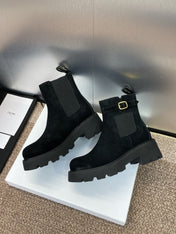 CELINE 26S ANKLE BOOTS 45 MM IN BLACK SUEDE