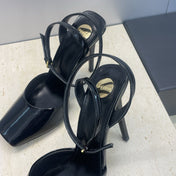 YSL 26S HEELED SANDALS 95 MM IN BLACK CALFSKIN