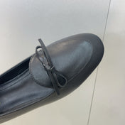 CELINE 26S BALLET FLATS IN BLACK LAMBSKIN WITH BOW