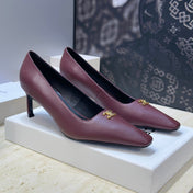 CELINE 26S HIGH HEELS 65 MM IN DARK RED CALFSKIN