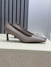 CELINE 26S HIGH HEELS 65 MM IN BEIGE GREY CALFSKIN