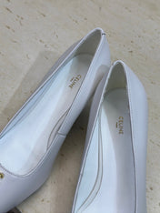 CELINE 26S HIGH HEELS 65 MM IN WHITE CALFSKIN