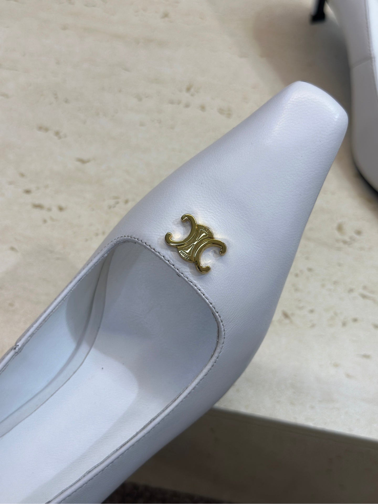 CELINE 26S HIGH HEELS 65 MM IN WHITE CALFSKIN