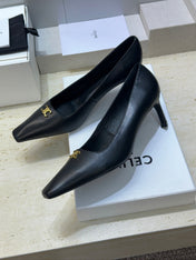CELINE 26S HIGH HEELS 65 MM IN BLACK CALFSKIN