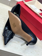 VALENTINO 26S HIGH HEELS 80 MM IN BLACK CALFSKIN