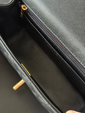 CHANEL 25S FLAP BAG 20 CM IN BLACK CAVIAR LEATHER WITH GOLD HARDWARE