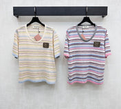 MIUMIU STRIPED KNIT T-SHIRT 273768
