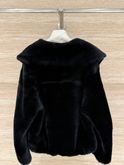 HERMES 25S SHEARLING COAT WITH LARGE LAPELS 213