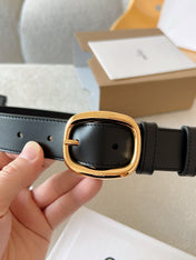CELINE 25S SMALL 30MM WESTERN BELT IN BLACK CALFSKIN 566637
