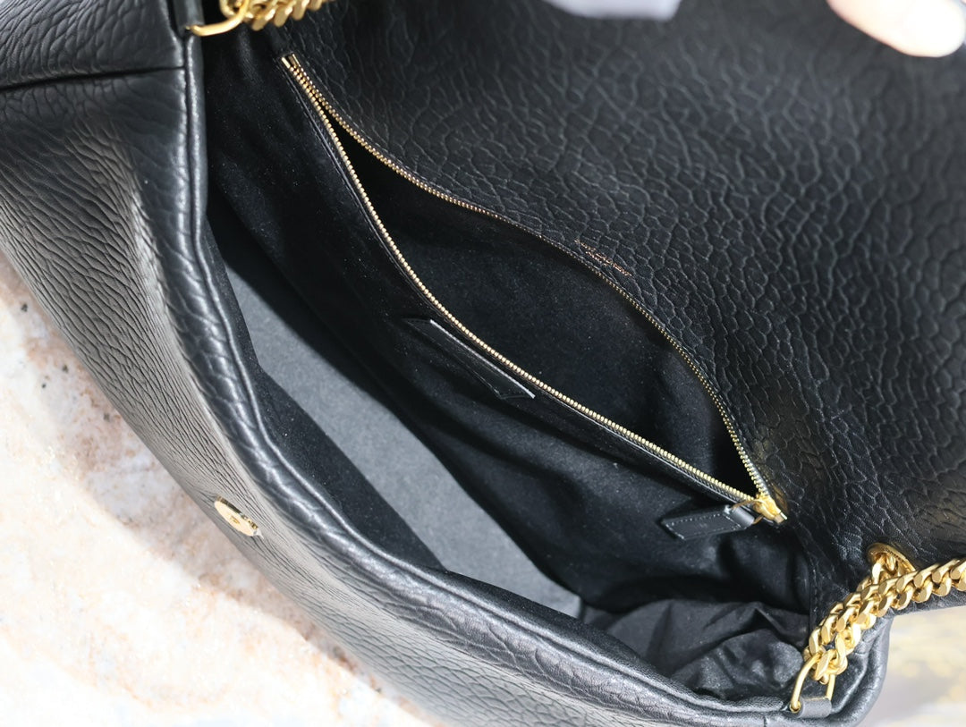 CALYPSO BAG 35 IN BLACK LAMBSKIN GOLD HARDWARE