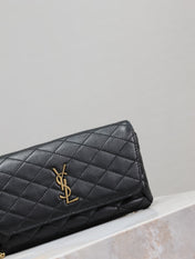 YSL 25S SAINT LAURENT GABY 19 IN BLACK QUILTED CALFSKIN GOLD HARDWRE