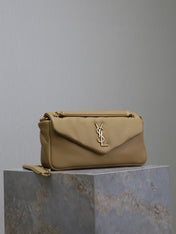 YSL 25S CALYPSO HANDBAG 26 IN LIGHT BROWN LAMBSKIN GOLD HARDWARE