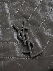NIKI SHOPPING BAG 33 IN GRAY CRUMPLED CALFSKIN