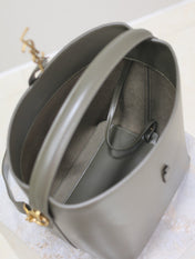 YSL 25S LE 5 À 7 BUCKET 26 IN DARK OLIVE CALFSKIN GOLD HARDWARE