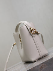 YSL 25S LE 37 MINI 15 IN DUSTY GRAY CALFSKIN GOLD HARDWARE
