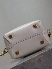 YSL 25S LE 37 MINI 15 IN DUSTY GRAY CALFSKIN GOLD HARDWRE