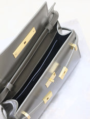 MANHATTAN IN BOX SMALL 24 IN KOMBU GREEN CALFSKIN GOLD HARDWARE