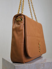 JAMIE 4.3 LARGE BAG 43 IN BRONZE BROWN SMOOTH LAMBSKIN GOLD HARDWARE