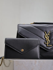LOULOU SMALL 24 IN BLACK SHEEPSKIN GOLD HARDWARE