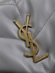 YSL 25S LOULOU PUFFER MEDIUM 29 IN SMOKY LAVENDER CALFSKIN