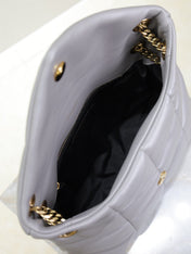 YSL 25S LOULOU PUFFER MEDIUM 29 IN SMOKY LAVENDER CALFSKIN