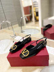 VALENTINO 26S SLINGBACK IN BLACK SMOOTH CALFSKIN