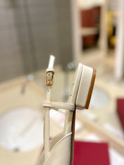 VALENTINO 26S SLINGBACK IN CREAM WHITE SMOOTH CALFSKIN