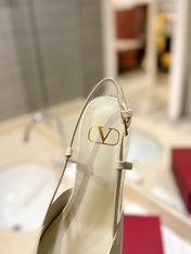 VALENTINO 26S SLINGBACK IN CREAM WHITE SMOOTH CALFSKIN