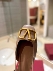 VALENTINO 26S SLINGBACK IN BEIGE PINK SMOOTH CALFSKIN