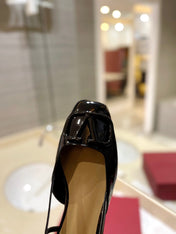 VALENTINO 26S SLINGBACK IN BLACK PATENT CALFSKIN