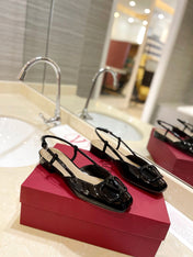 VALENTINO 26S SLINGBACK IN BLACK PATENT CALFSKIN