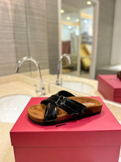 CROSSOVER - STRAP BLACK CALFSKIN SLIDE