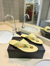 SL KOUROS THONG SANDALS PASTEL YELLOW CALFSKIN