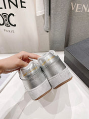 SL SL/61 SNEAKERS SILVER PERFORATED CALFSKIN