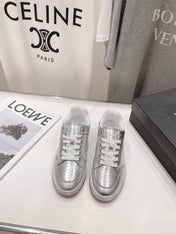 SL SL/61 SNEAKERS SILVER PERFORATED CALFSKIN