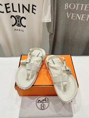 SANDAL BRAIDED 30 WHITE CALFSKIN