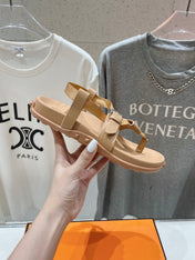 SANDAL BRAIDED 30 CHAMPAGNE CALFSKIN
