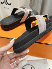 EMPIRE SANDAL BLACK MIX LIGHT GRAY SUEDE